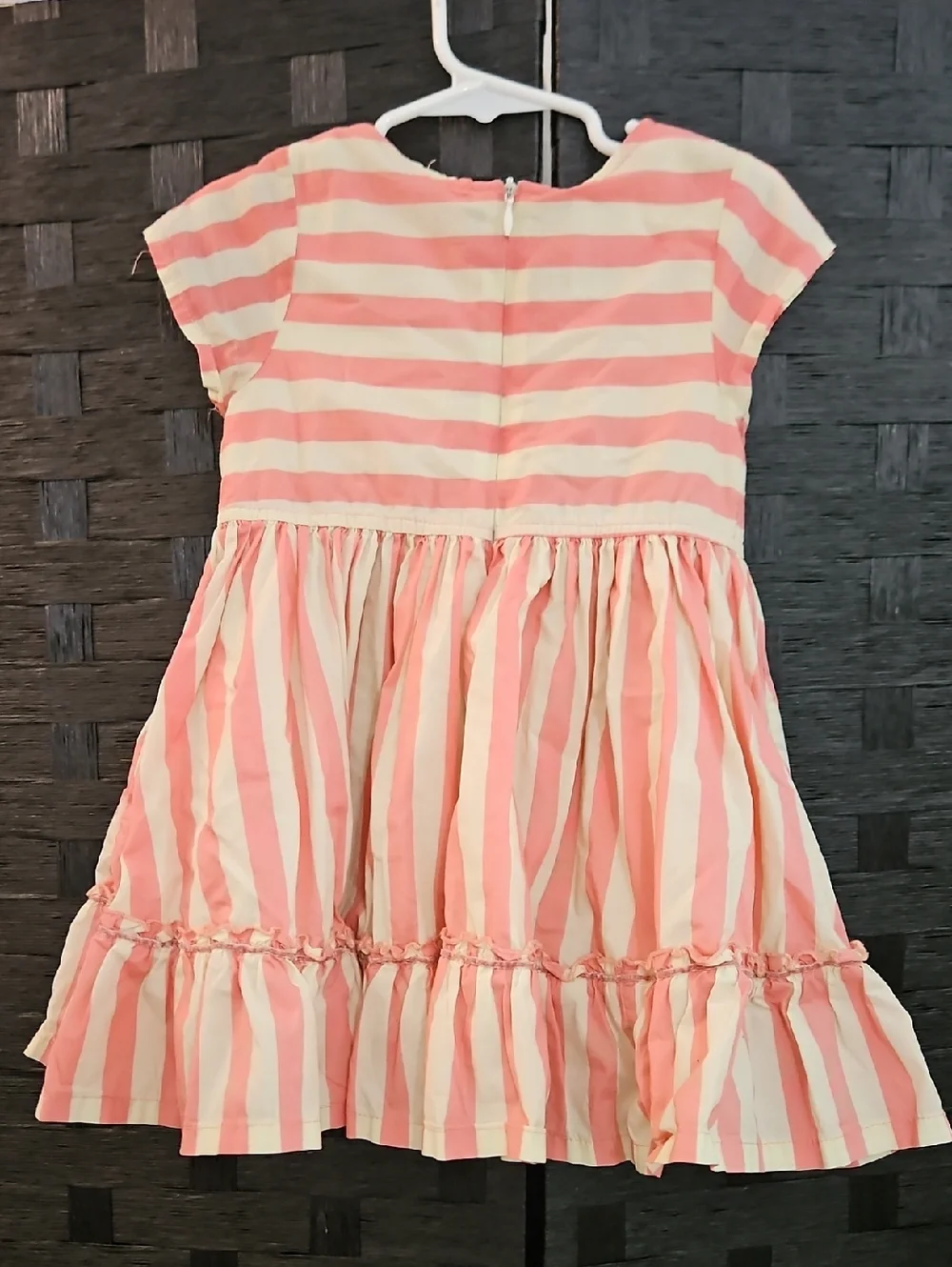 Pink Chicken Girls Pink and Cream Striped Cotton Dress 3T